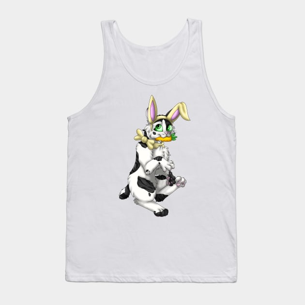 Bobtail BunnyCat: Black Bicolor Tabby (Yellow) Tank Top by spyroid101